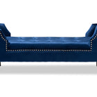 Baxton Studio Perret Modern and Contemporary Royal Blue Velvet Fabric Upholstered Espresso Finished Wood Bench