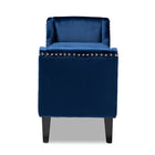 Baxton Studio Perret Modern and Contemporary Royal Blue Velvet Fabric Upholstered Espresso Finished Wood Bench