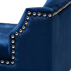 Baxton Studio Perret Modern and Contemporary Royal Blue Velvet Fabric Upholstered Espresso Finished Wood Bench