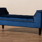 Baxton Studio Perret Modern and Contemporary Royal Blue Velvet Fabric Upholstered Espresso Finished Wood Bench