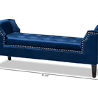Baxton Studio Perret Modern and Contemporary Royal Blue Velvet Fabric Upholstered Espresso Finished Wood Bench