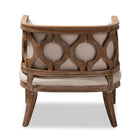 Baxton Studio Esme French Provincial Beige Linen Fabric Upholstered and White-Washed Oak Wood Accent Barrel Chair