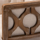 Baxton Studio Esme French Provincial Beige Linen Fabric Upholstered and White-Washed Oak Wood Accent Barrel Chair