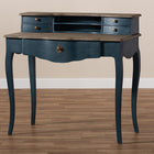 Baxton Studio Celestine French Provincial Blue Spruce Finished Wood Accent Writing Desk
