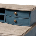 Baxton Studio Celestine French Provincial Blue Spruce Finished Wood Accent Writing Desk