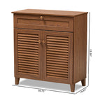 Baxton Studio Coolidge Modern and Contemporary Walnut Finished 4-Shelf Wood Shoe Storage Cabinet with Drawer