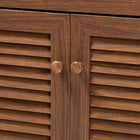 Baxton Studio Coolidge Modern and Contemporary Walnut Finished 4-Shelf Wood Shoe Storage Cabinet with Drawer