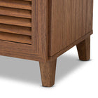 Baxton Studio Coolidge Modern and Contemporary Walnut Finished 4-Shelf Wood Shoe Storage Cabinet with Drawer