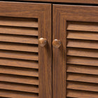 Baxton Studio Coolidge Modern and Contemporary Walnut Finished 5-Shelf Wood Shoe Storage Cabinet with Drawer