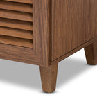 Baxton Studio Coolidge Modern and Contemporary Walnut Finished 5-Shelf Wood Shoe Storage Cabinet with Drawer
