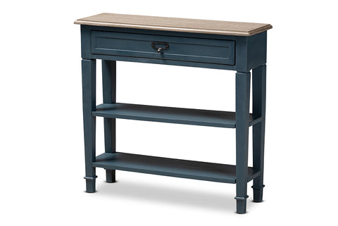 Baxton Studio Dauphine French Provincial Blue Spruce Fiinished Wood Accent Console Table