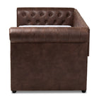 Baxton Studio Mabelle Modern and Contemporary Brown Faux Leather Upholstered Daybed with Trundle