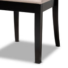 Baxton Studio Minette Modern and Contemporary Sand Fabric Upholstered Espresso Brown Finished Wood 7-Piece Dining Set