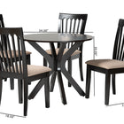 Baxton Studio Lore Modern Sand Fabric and Dark Brown Finished Wood 5-Piece Dining Set