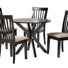 Baxton Studio Lore Modern Sand Fabric and Dark Brown Finished Wood 5-Piece Dining Set