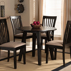 Baxton Studio Maisie Modern and Contemporary Sand Fabric Upholstered and Dark Brown Finished Wood 5-Piece Dining Set