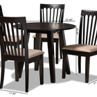 Baxton Studio Maisie Modern and Contemporary Sand Fabric Upholstered and Dark Brown Finished Wood 5-Piece Dining Set