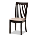Baxton Studio Nellie Modern and Contemporary Sand Fabric Upholstered and Dark Brown Finished Wood 5-Piece Dining Set