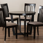 Baxton Studio Nellie Modern and Contemporary Sand Fabric Upholstered and Dark Brown Finished Wood 5-Piece Dining Set