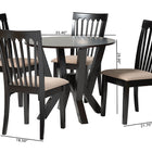 Baxton Studio Marian Modern Sand Fabric and Dark Brown Finished Wood 5-Piece Dining Set
