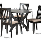 Baxton Studio Bailey Modern Sand Fabric and Dark Brown Finished Wood 5-Piece Dining Set