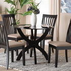 Baxton Studio Bailey Modern Sand Fabric and Dark Brown Finished Wood 5-Piece Dining Set
