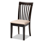 Baxton Studio Minette Modern and Contemporary Sand Fabric Upholstered Espresso Brown Finished Wood Dining Chair Set of 4