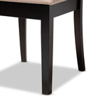 Baxton Studio Minette Modern and Contemporary Sand Fabric Upholstered Espresso Brown Finished Wood Dining Chair Set of 4