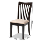 Baxton Studio Minette Modern and Contemporary Sand Fabric Upholstered Espresso Brown Finished Wood Dining Chair Set of 4