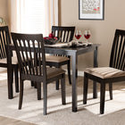 Baxton Studio Minette Modern and Contemporary Sand Fabric Upholstered Espresso Brown Finished Wood 5-Piece Dining Set