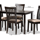 Baxton Studio Minette Modern and Contemporary Sand Fabric Upholstered Espresso Brown Finished Wood 5-Piece Dining Set