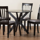 Baxton Studio Lore Modern Grey Fabric and Dark Brown Wood 5-Piece Dining Set