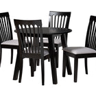 Baxton Studio Nina Modern Grey Fabric and Espresso Brown Finished Wood 5-Piece Dining Set