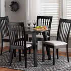 Baxton Studio Nina Modern Grey Fabric and Espresso Brown Finished Wood 5-Piece Dining Set