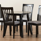 Baxton Studio Nina Modern Grey Fabric and Espresso Brown Finished Wood 5-Piece Dining Set