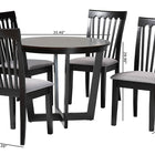 Baxton Studio Nellie Modern Grey Fabric and Dark Brown Wood 5-Piece Dining Set