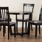 Baxton Studio Nellie Modern Grey Fabric and Dark Brown Wood 5-Piece Dining Set