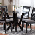 Baxton Studio Marian Modern Grey Fabric and Dark Brown Finished Wood 5-Piece Dining Set