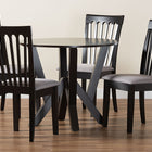 Baxton Studio Marian Modern Grey Fabric and Dark Brown Finished Wood 5-Piece Dining Set