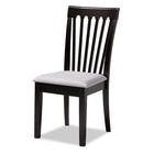 Baxton Studio Minette Modern and Contemporary Gray Fabric Upholstered Espresso Brown Finished Wood Dining Chair Set of 4