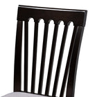 Baxton Studio Minette Modern and Contemporary Gray Fabric Upholstered Espresso Brown Finished Wood Dining Chair Set of 4