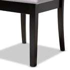 Baxton Studio Minette Modern and Contemporary Gray Fabric Upholstered Espresso Brown Finished Wood Dining Chair Set of 4