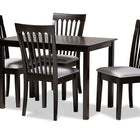 Baxton Studio Minette Modern and Contemporary Gray Fabric Upholstered Espresso Brown Finished Wood 5-Piece Dining Set