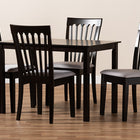 Baxton Studio Minette Modern and Contemporary Gray Fabric Upholstered Espresso Brown Finished Wood 5-Piece Dining Set