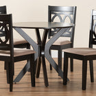 Baxton Studio Sanne Modern Beige Fabric and Espresso Brown Finished Wood 5-Piece Dining Set
