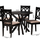 Baxton Studio Sanne Modern Beige Fabric and Espresso Brown Finished Wood 5-Piece Dining Set
