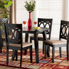 Baxton Studio Louisa Modern Beige Fabric and Dark Brown Finished Wood 5-Piece Dining Set