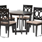 Baxton Studio Kara Modern Sand Dark Brown Finished Wood 5-Piece Dining Set