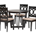 Baxton Studio Kara Modern Sand Dark Brown Finished Wood 5-Piece Dining Set