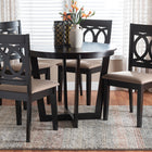 Baxton Studio Kara Modern Sand Dark Brown Finished Wood 5-Piece Dining Set